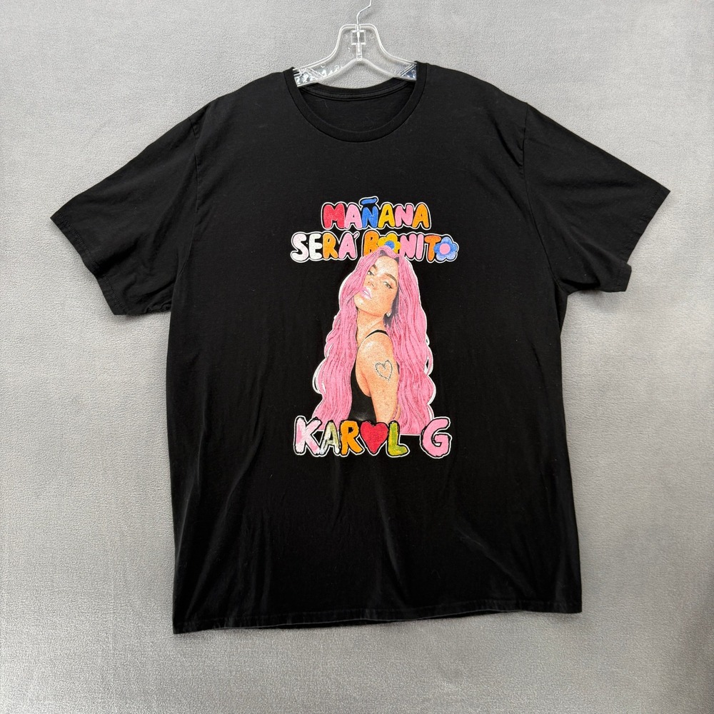 Karol G Mañana Sera Bonito Tour 2023 Graphic T-Shirt Black XL Oversized